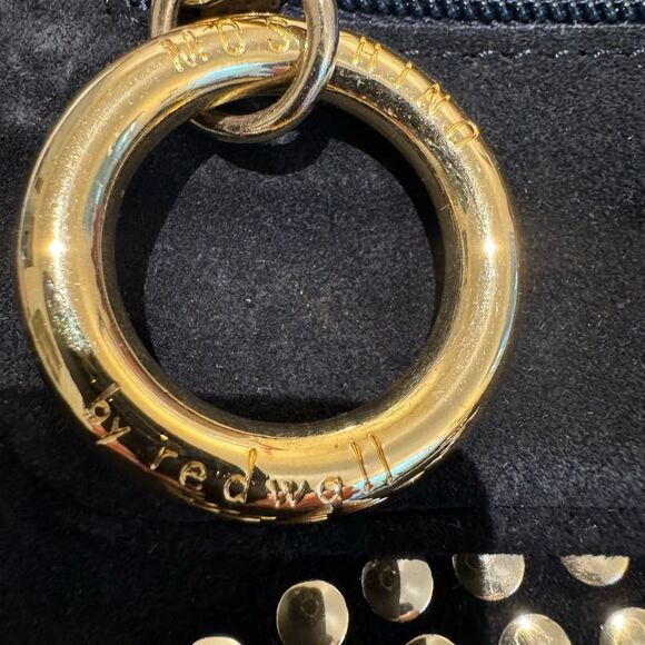 Vintage Moschino Black Suede & Gold Studded Clutch Bag - Picture 10 of 11